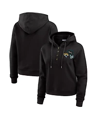 Wear by Erin Andrews Women's Black Jacksonville Jaguars Waffle Pullover Hoodie