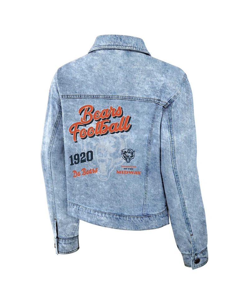 Wear by Erin Andrews Women's Chicago Bears Full-Snap Denim Jacket