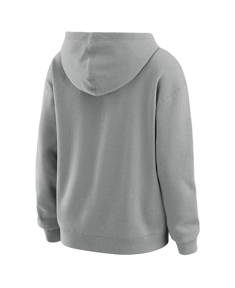 Wear by Erin Andrews Women's 2-Piece Gray New York Giants Waffle-Knit Long Sleeve Hooded Shirt & Pants Lounge Set