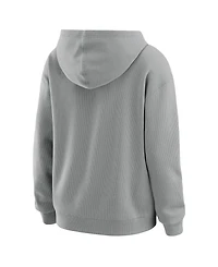 Wear by Erin Andrews Women's 2-Piece Gray New York Giants Waffle-Knit Long Sleeve Hooded Shirt & Pants Lounge Set