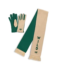 Wear by Erin Andrews Women's Minnesota Wild Tonal Microcheck Scarf Glove Set