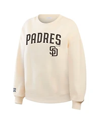 Wear by Erin Andrews Women's Cream San Diego Padres Heavyweight Crew Neck Sweatshirt