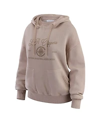 Wear by Erin Andrews Women's Tan La Clippers Washed Pullover Crewdie