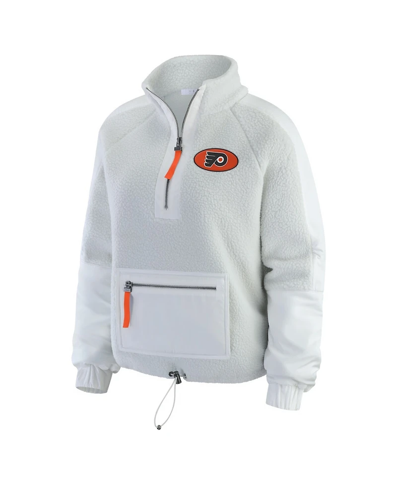 Wear by Erin Andrews Women's Gray Philadelphia Flyers Polar Fleece Quarter-Zip Jacket
