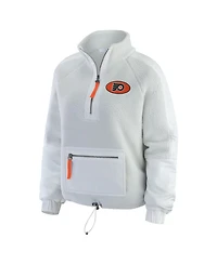 Wear by Erin Andrews Women's Gray Philadelphia Flyers Polar Fleece Quarter-Zip Jacket