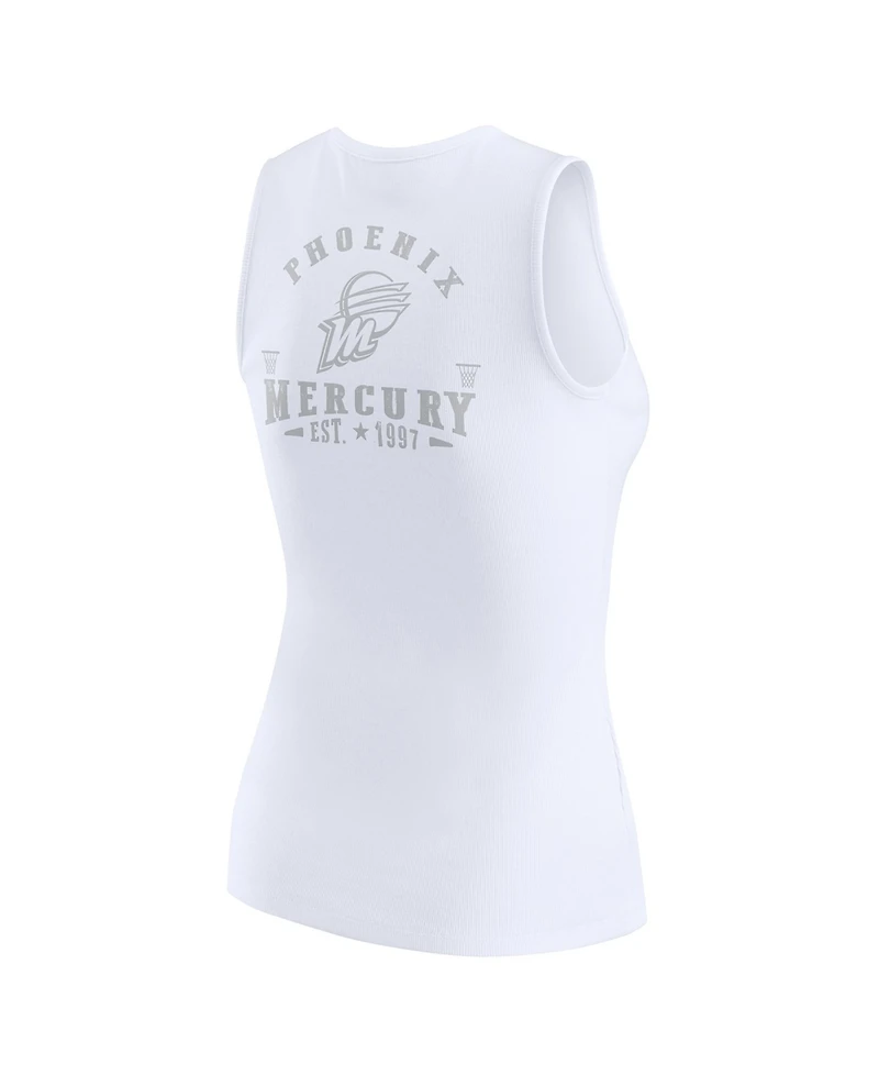 Wear by Erin Andrews Women's White Phoenix Mercury Rib-Knit Henley Tank Top
