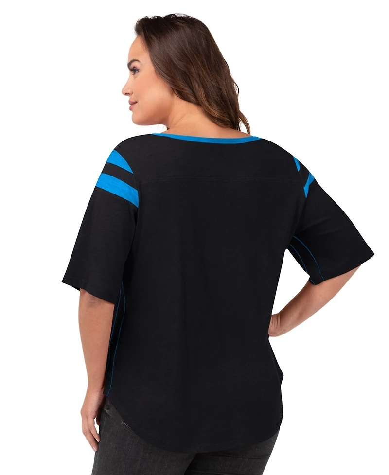 G-iii 4Her by Carl Banks Women's Black Carolina Panthers Plus Linebacker T-Shirt