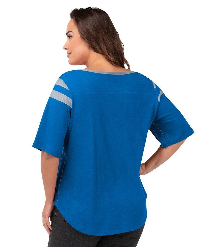 G-iii 4Her by Carl Banks Women's Royal Detroit Lions Plus Linebacker T-Shirt