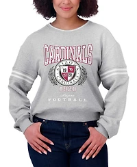 Wear by Erin Andrews Women's Heather Gray Arizona Cardinals Cropped Pullover Sweatshirt