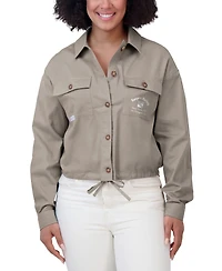 Wear by Erin Andrews Women's Gray New York Rangers Cinched Button-Up Jacket