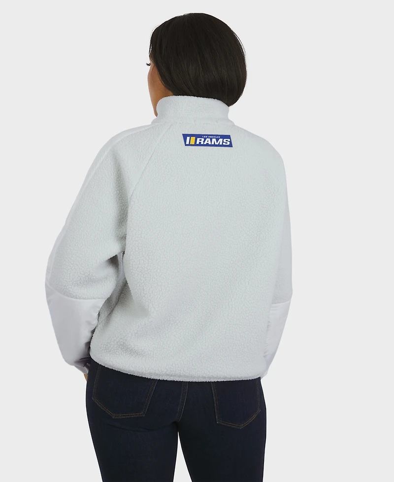 Wear by Erin Andrews Women's White Los Angeles Rams Polar Fleece Half-Zip Jacket