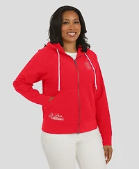 Wear by Erin Andrews Women's Red St. Louis Cardinals Vintage Full-Zip Raglan Hoodie