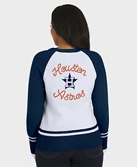Wear by Erin Andrews Women's White Houston Astros Color block Raglan Sweater