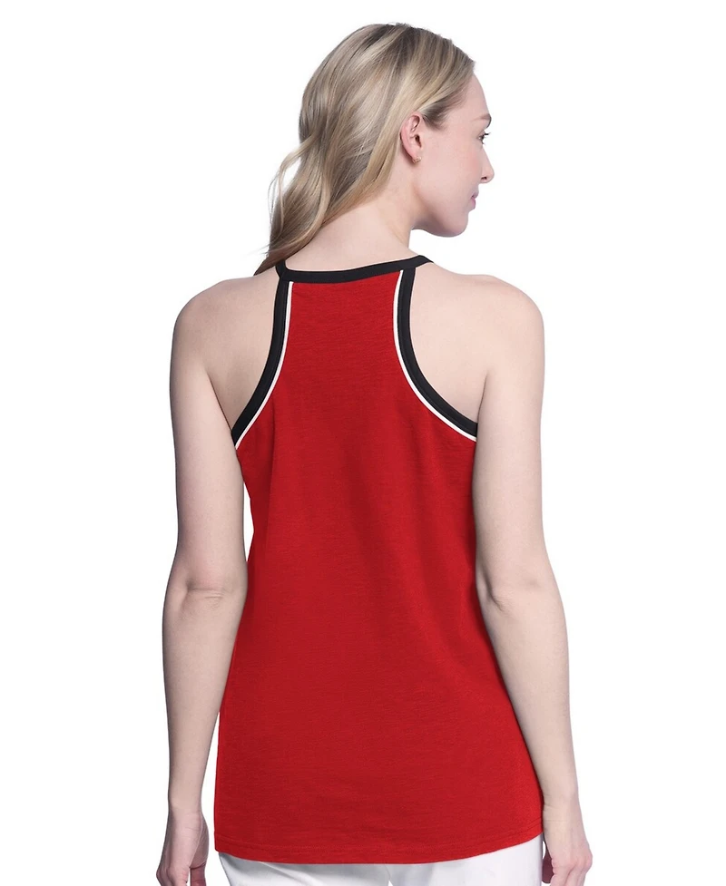 G-iii 4Her by Carl Banks Women's Red Detroit Wings Curveball Racerback Scoop Neck Slub Tank Top