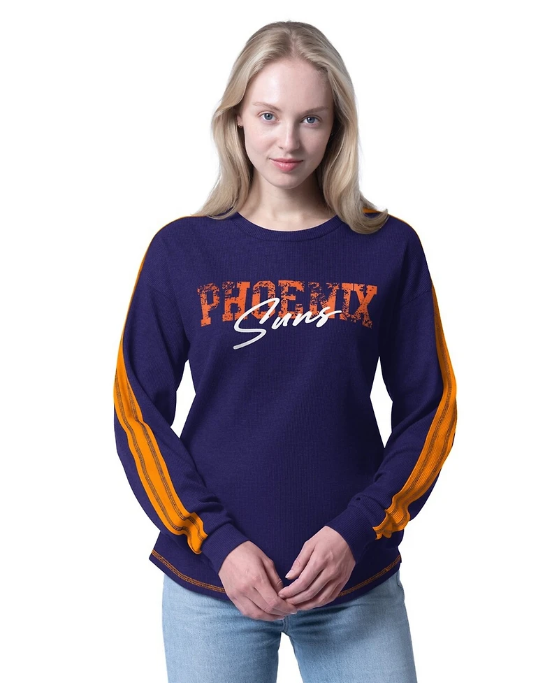 G-iii 4Her by Carl Banks Women's Purple Phoenix Suns Advantage Tri-Blend Long Sleeve T-Shirt