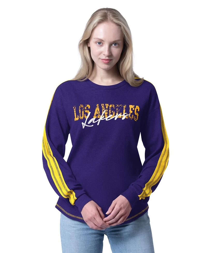 G-iii 4Her by Carl Banks Women's Purple Los Angeles Lakers Advantage Tri-Blend Long Sleeve T-Shirt