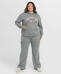 Wear by Erin Andrews Women's 2-Piece Gray Kansas City Chiefs Plus Waffle-Knit Long Sleeve Hooded Shirt & Pants Lounge Set