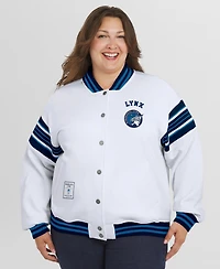 Wear by Erin Andrews Women's White/Black Wnba Full-Snap Fleece Sweatshirt Jacket