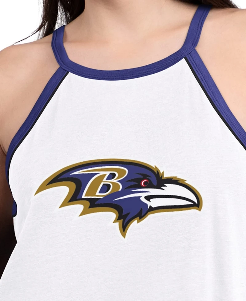 G-iii 4Her by Carl Banks Women's White Baltimore Ravens Redemption Win Slub Tank Top