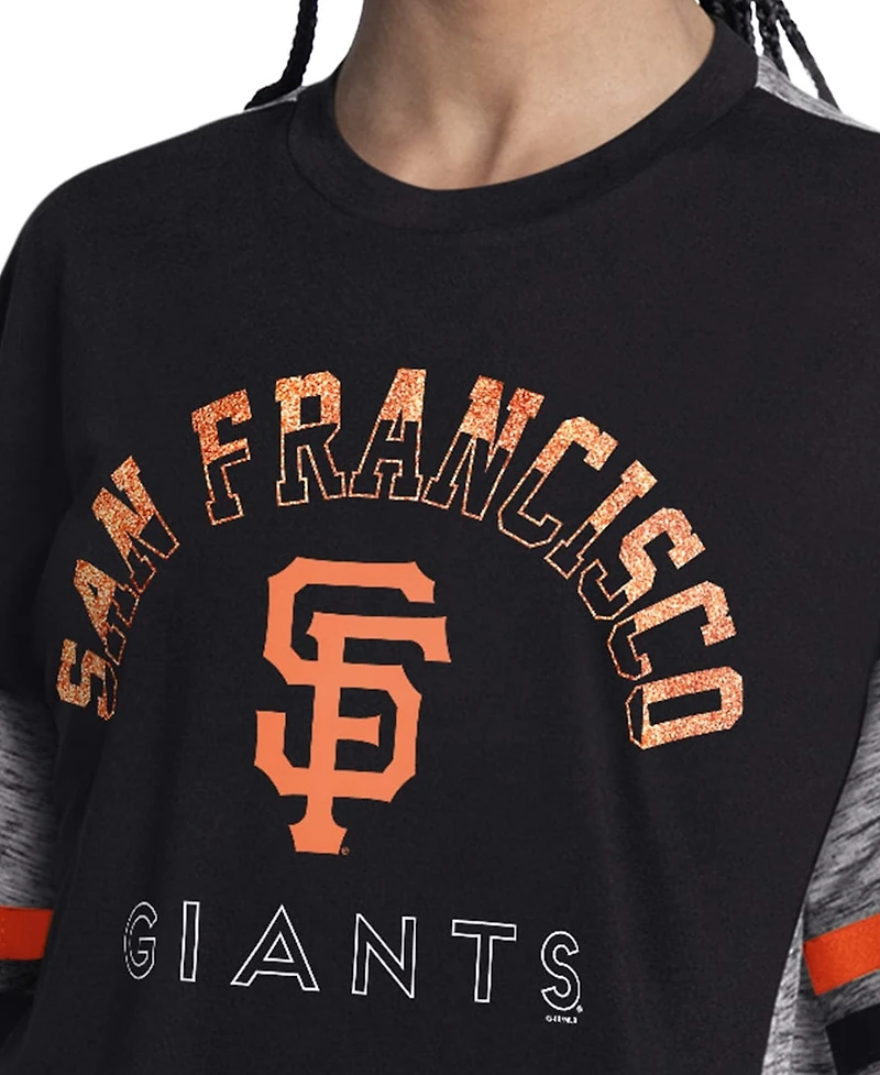 G-iii 4Her by Carl Banks Women's Black San Francisco Giants Off-Season Oversized Top