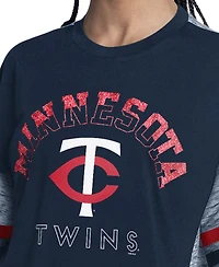G-iii 4Her by Carl Banks Women's Navy Minnesota Twins Off-Season Oversized Top