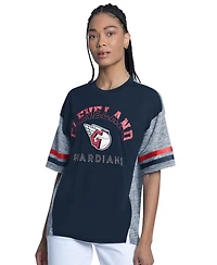 G-iii 4Her by Carl Banks Women's Navy Cleveland Guardians Off-Season Oversized Top