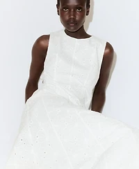 Mango Women's Cutwork Embroidery A-Line Dress