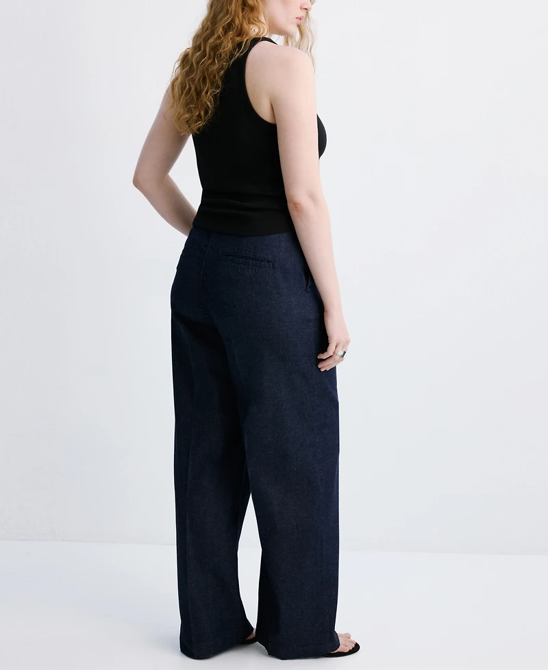 Mango Women's High-Waisted Denim Pants