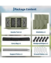 gaomon Collapsible Gazebo Tent with 6 Removable Wind Panels for Outdoor Events, Camping, Patio, Backyard