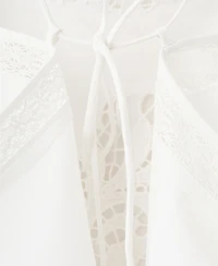 Mango Women's Lace Accents Embroidered Top