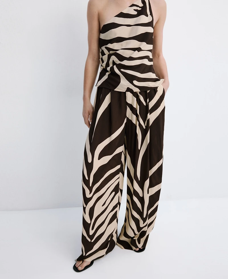 Mango Women's Flowy Printed Pants