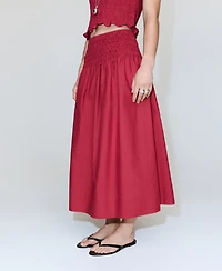 Mango Women's Shirred Waist Lyocell Skirt