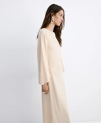 Mango Women's Flared-Sleeve Satin Dress