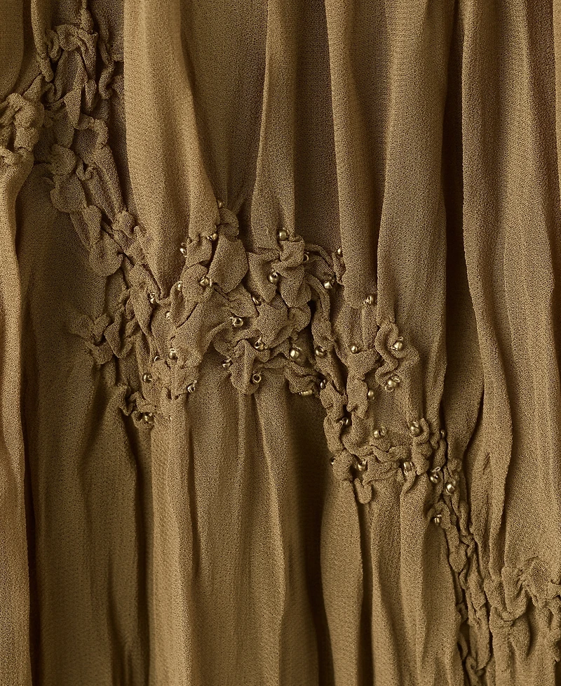 Mango Women's Bead Details Shirred Skirt