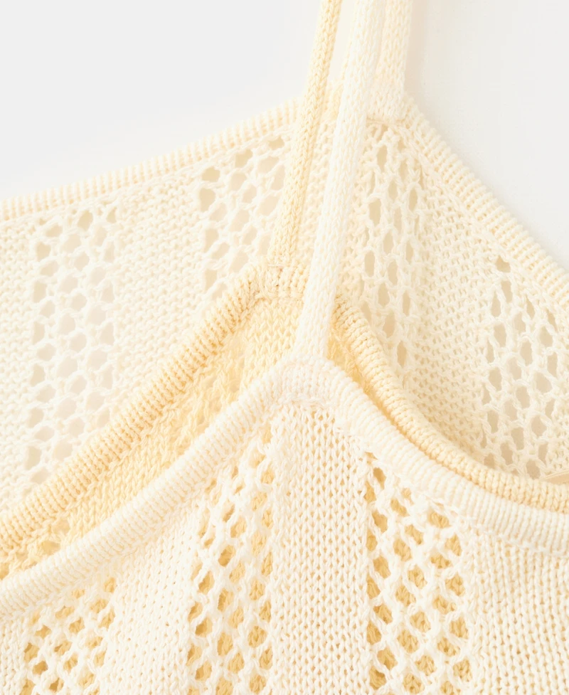 Mango Women's Lace Accents Knit Top