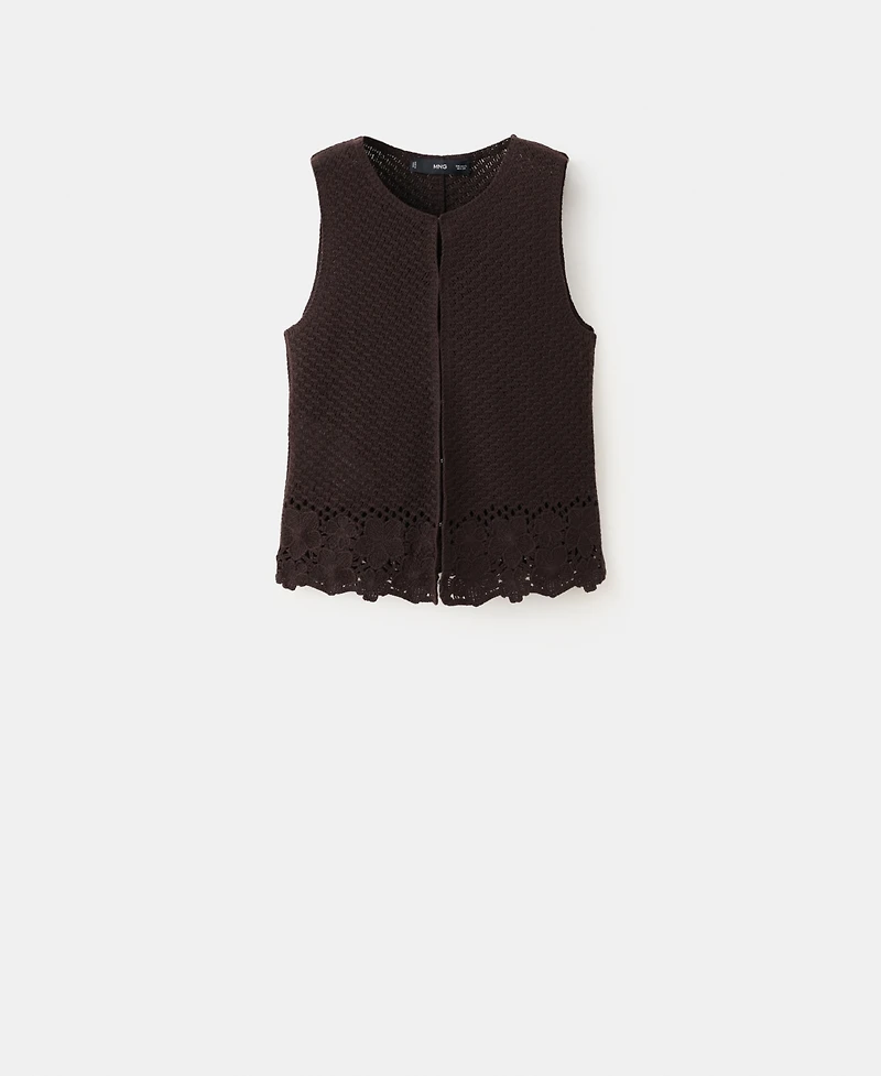Mango Women's Crocheted Cotton Vest