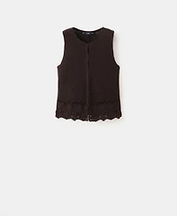 Mango Women's Crocheted Cotton Vest