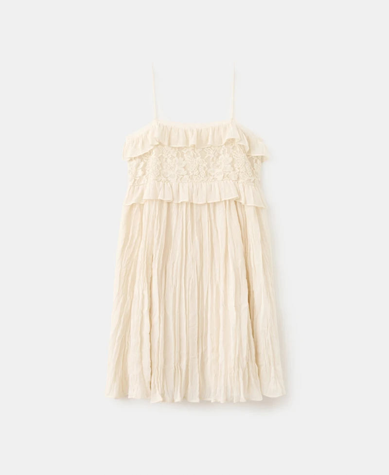 Mango Women's Wrinkled Effect Lace Dress