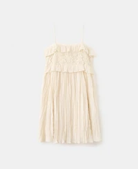 Mango Women's Wrinkled Effect Lace Dress