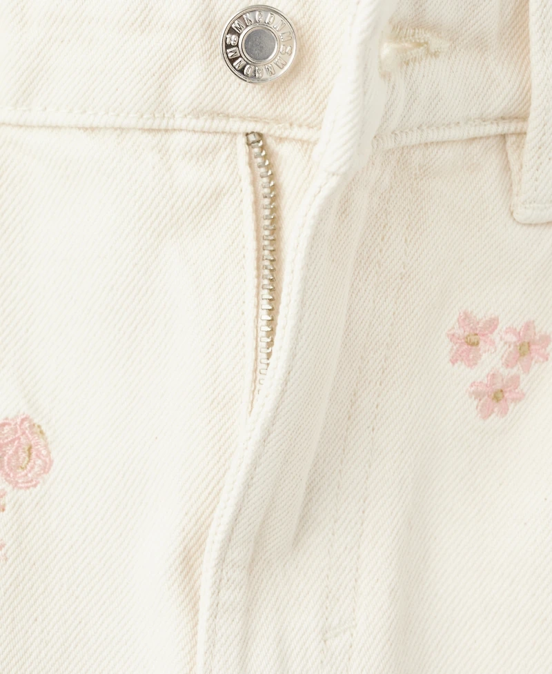 Mango Women's Floral Embroidery Skirt