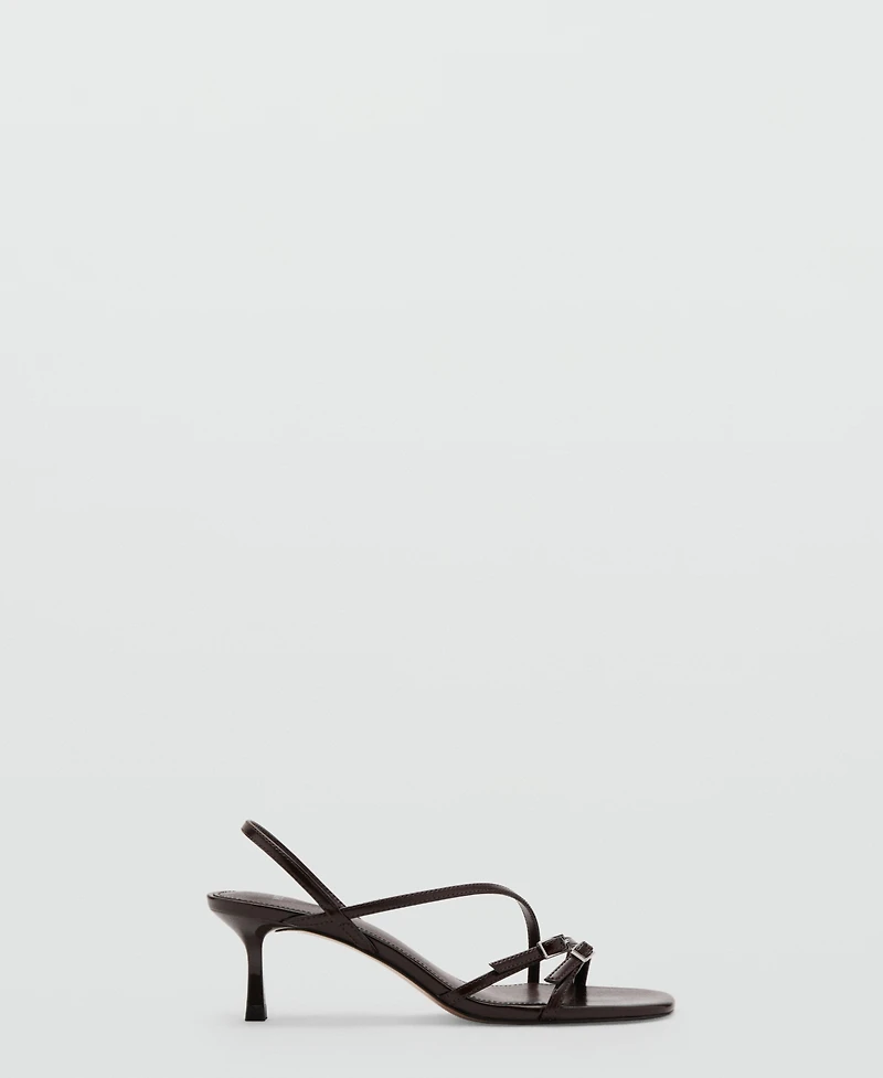 Mango Women's Straps Kitten Heel Sandals
