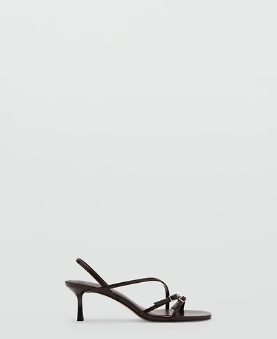 Mango Women's Straps Kitten Heel Sandals