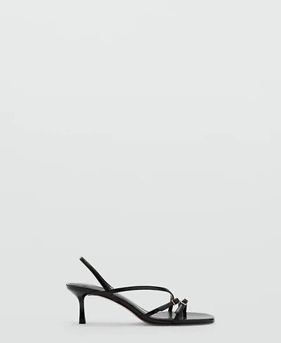 Mango Women's Straps Kitten Heel Sandals