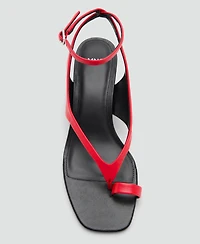 Mango Women's Straps Heeled Leather Sandals