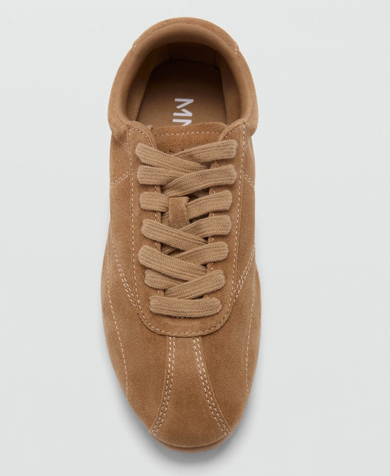 Mango Women's Contrasting Panel Leather Sneakers