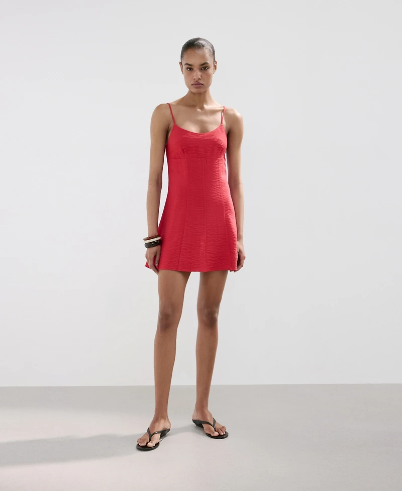 Mango Women's A-Line Crinkle Effect Dress