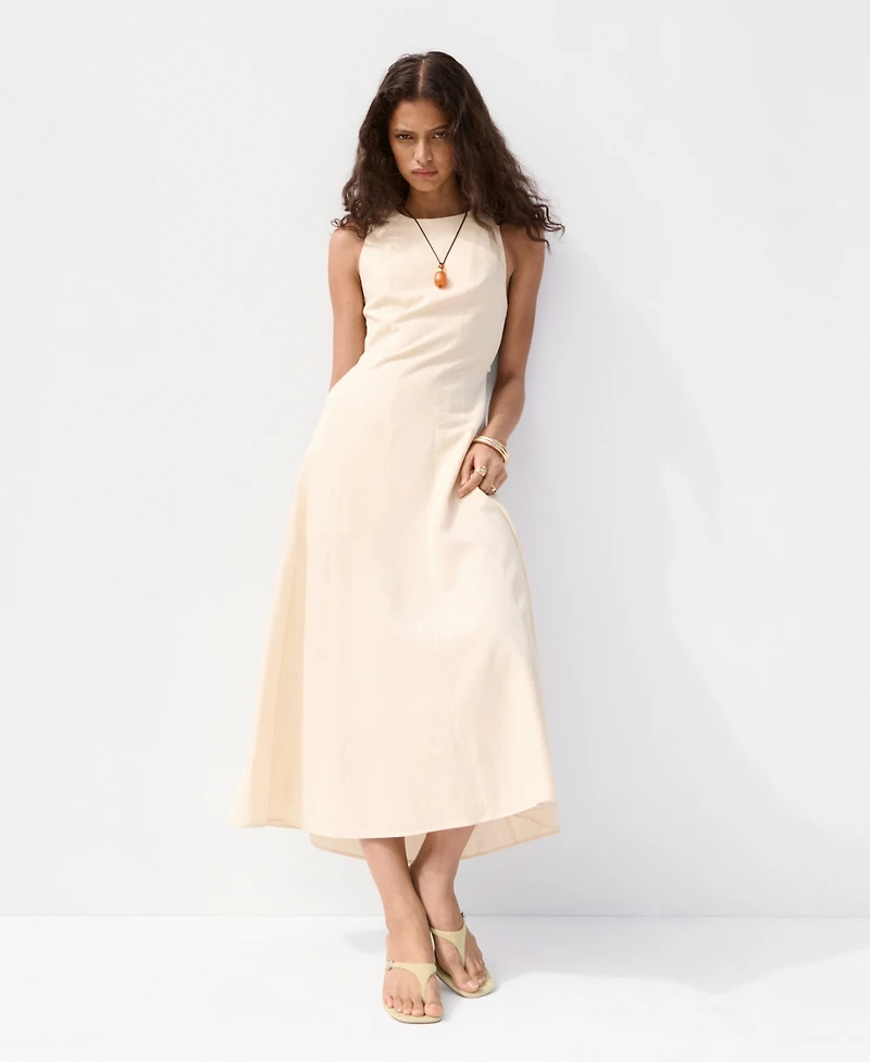 Mango Women's A-Line Linen Dress