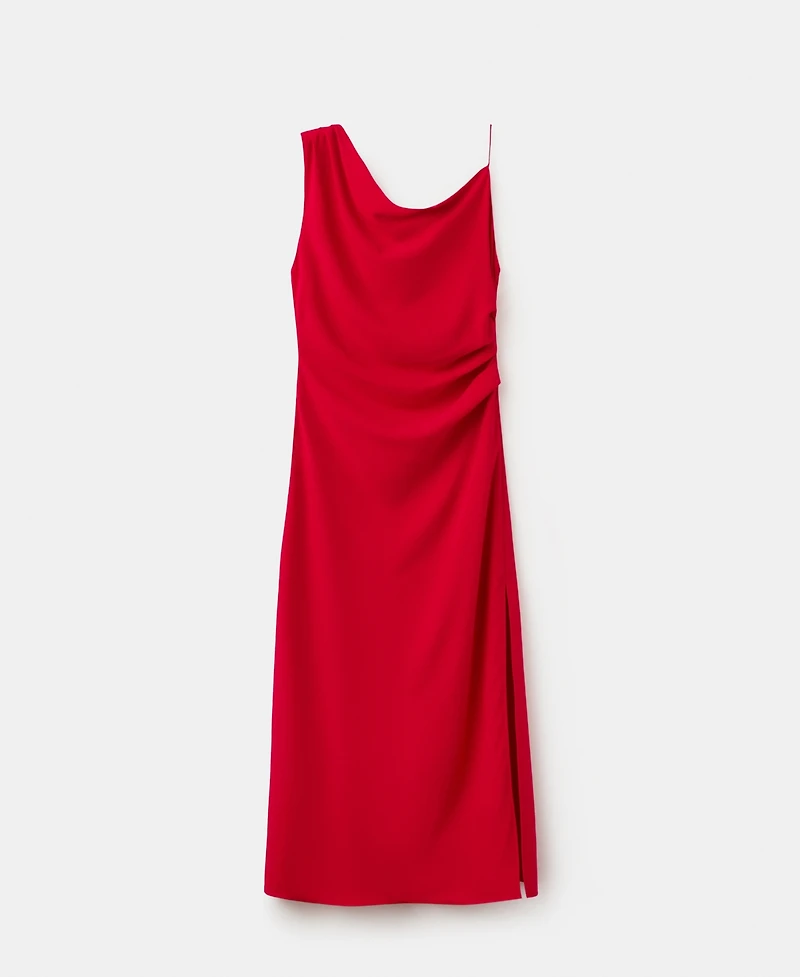 Mango Women's Side Ruched Asymmetric Dress