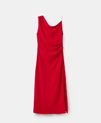 Mango Women's Side Ruched Asymmetric Dress