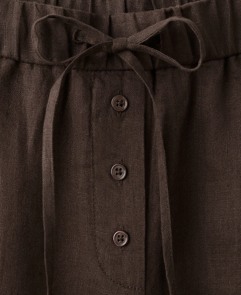 Mango Women's Buttons Linen Pants